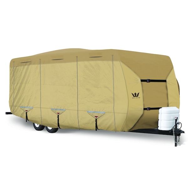 Eevelle S2 EXPEDITION Series, Travel Trailer RV Cover, Tan Color, Fits 21-22ft Long RV EX2TT2122T - main